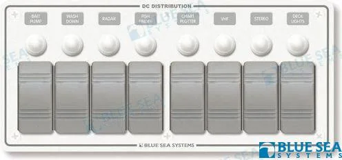 Tableau horizontal blanc 8 interrupteurs Blue Sea - réf BS8271