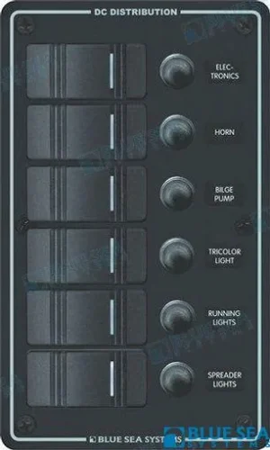 Tableau vertical noir 6 inter Blue Sea - réf BS8373