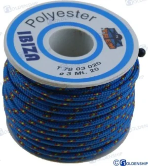 Tresse polyester bleu 4 mm Goldenship – réf GS60161