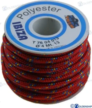 Tresse polyester rouge 3 mm Goldenship – réf GS60158