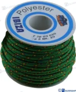Tresse polyester vert 3 mm Goldenship - réf GS60155