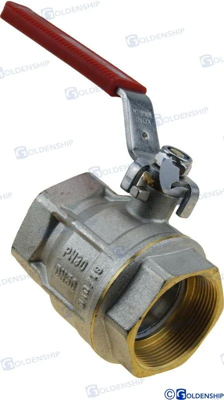 Vanne quart de tour femelle-femelle 2 1/2" laiton chromé - réf. GS30017