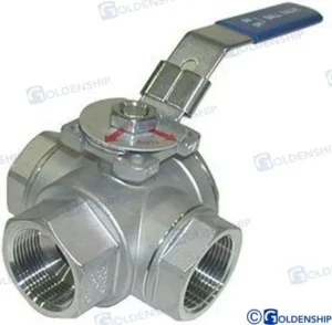 Vanne 3voies inox 1/2 Goldenship – réf GS30030