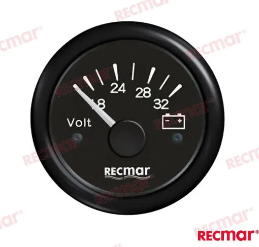 Voltmetre 8 / 32v noir Recmar - réf RECKY13201